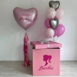 Коробка с воздушными шарами BARBIE с большим сердцем